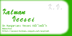 kalman vecsei business card